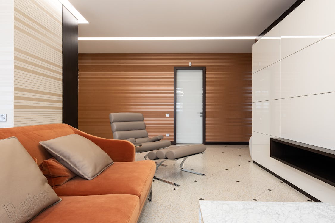 vibrant sofa in stylish room