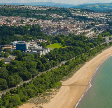 Swansea university aerial image