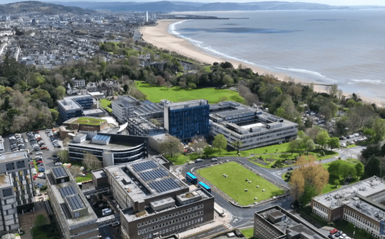 Sky view of Singleton campus.